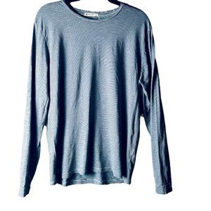 Marine Layer Mens Striped Crewneck Long Sleeve Tee T-Shirt Cotton Blue Size M/L